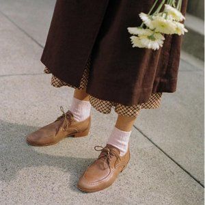 Christy Dawn Agnes Oxford in Saddle Leather Sz 8